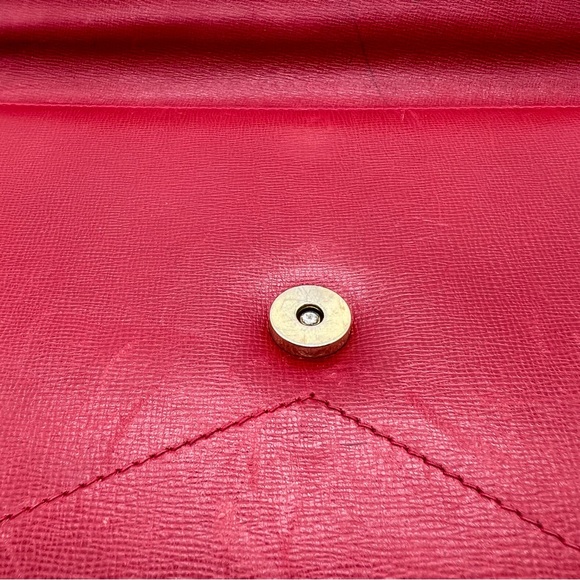 Mark Cross Red Leather Italy Legal Document Envelope  Case Clutch Gold - Picture 14 of 16